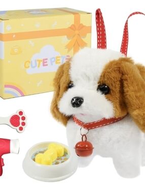 Plush Toys Walking Dog Toys, Bark and Wag Tail, Interactive Electronic Puppy